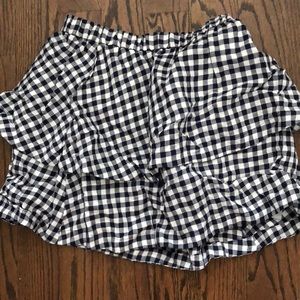 Madewell gingham ruffle skirt